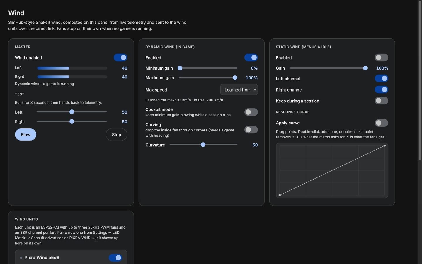 The wind simulator tuner